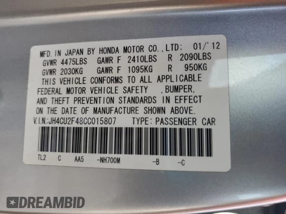 ✅ 2012 Acura TSX • VIN: JH4CU2F48CC015807 • Lot: 71692665. Wystawiony na Copart z przebiegiem 202 269 mil. Bezpłatny archiwum sprzedaży aukcyjnych z USA i szczegółowy raport historii pojazdu na DreamBid. Zdjęcie 12.