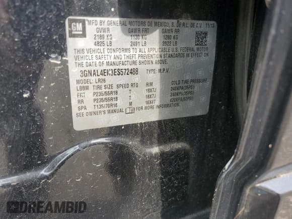 ✅ 2014 Chevrolet Captiva Sport LTZ • VIN: 3GNAL4EK3ES572488 • Lot: 59516385. Wystawiony na Copart z przebiegiem 132 144 mil. Bezpłatny archiwum sprzedaży aukcyjnych z USA i szczegółowy raport historii pojazdu na DreamBid. Zdjęcie 13.