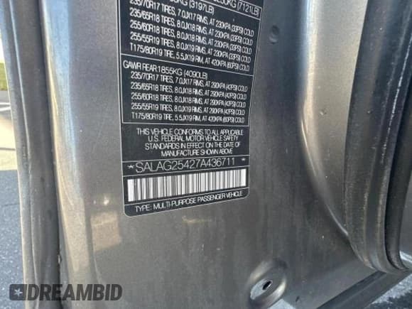 ✅ 2007 Land Rover LR3 HSE • VIN: SALAG25427A436711 • Lot: 42772995. Wystawiony na Copart z przebiegiem 199 876 mil. Bezpłatny archiwum sprzedaży aukcyjnych z USA i szczegółowy raport historii pojazdu na DreamBid. Zdjęcie 10.