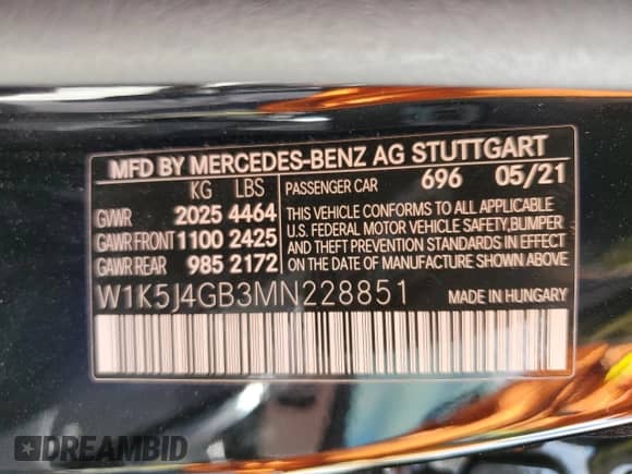 2021 Mercedes-Benz CLA 250 z VIN W1K5J4GB3MN228851, wystawiony jako Copart lot #84570295 z przebiegiem 9 196 mil mil oraz Szkoda całkowita • Salvage title. Historia ofert i sprzedaży dostępna na DreamBid. Obrazek 12.