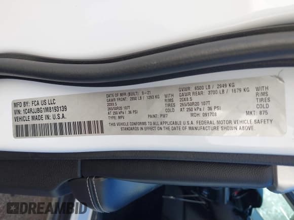 ✅ 2021 Jeep Grand Cherokee Limited • VIN: 1C4RJJBG1M8193139 • Лот: 43421897. Опубликован ранее на IAAI с пробегом 66 337 миль. Бесплатный доступ к архиву аукционных продаж из США и подробный отчёт об истории автомобиля на DreamBid. Изображение 9.