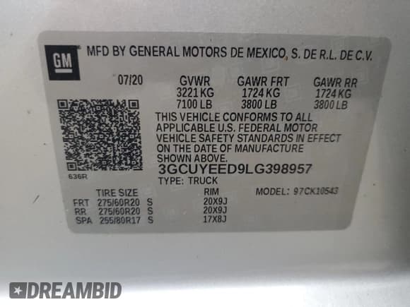 ✅ 2020 Chevrolet Silverado 1500 RST • VIN: 3GCUYEED9LG398957 • Lot: 85644515. Wystawiony na Copart z przebiegiem 17 043 mil. Bezpłatny archiwum sprzedaży aukcyjnych z USA i szczegółowy raport historii pojazdu na DreamBid. Zdjęcie 12.