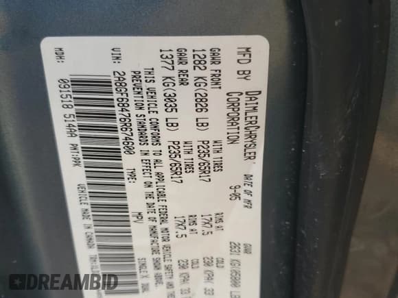 ✅ 2006 Chrysler Pacifica Touring • VIN: 2A8GF68476R674600 • Lot: 81105105. Wystawiony na Copart z przebiegiem 158 773 mil. Bezpłatny archiwum sprzedaży aukcyjnych z USA i szczegółowy raport historii pojazdu na DreamBid. Zdjęcie 14.