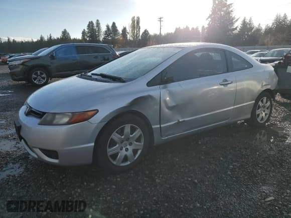 ✅ 2007 Honda Civic LX • VIN: 2HGFG12627H536971 • Lot: 91027505. Listed on Copart with 200,471 mi. Free auction sales archive from the USA and detailed vehicle history report at DreamBid. Image 1.