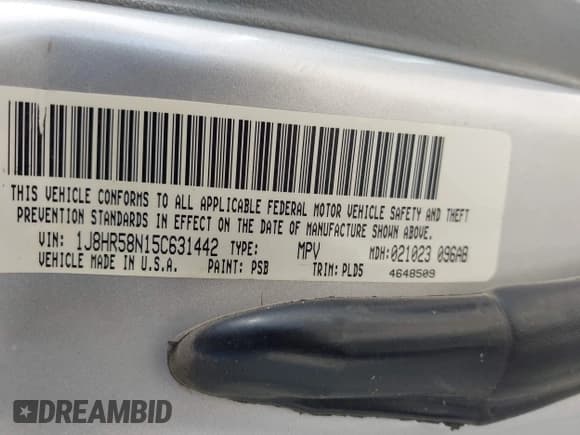 ✅ 2005 Jeep Grand Cherokee Limited • VIN: 1J8HR58N15C631442 • Lot: 43352009. Listed on IAAI with 222,925 mi. Free auction sales archive from the USA and detailed vehicle history report at DreamBid. Image 9.