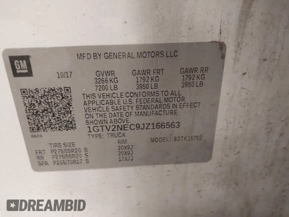 ✅ 2018 GMC Sierra 1500 SLT • VIN: 1GTV2NEC9JZ166563 • Лот: 41396793. Опубликован ранее на IAAI с пробегом 92 426 миль. Бесплатный доступ к архиву аукционных продаж из США и подробный отчёт об истории автомобиля на DreamBid. Изображение 9.
