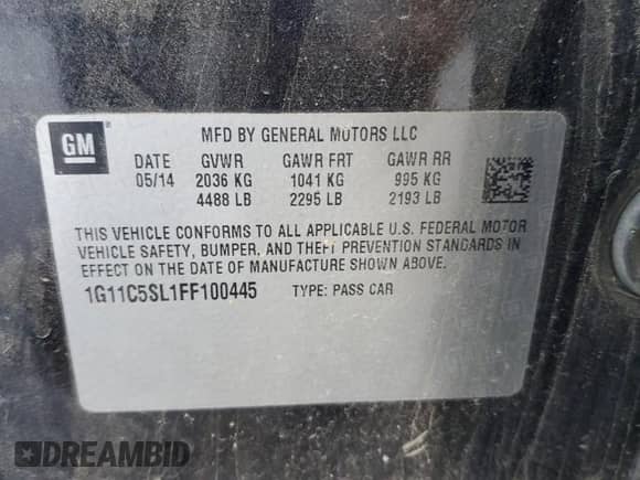 2015 Chevrolet Malibu LT with VIN 1G11C5SL1FF100445, listed as a Copart auction lot 80826395 with 212,732 mi miles and Clean title. Bid and sale history available at DreamBid. Image 12.