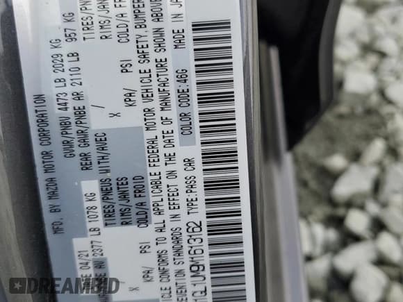 ✅ 2021 Mazda 6 Sport • VIN: JM1GL1UM9M1613162 • Lot: 84457075. Listed on Copart with 44,770 mi. Free auction sales archive from the USA and detailed vehicle history report at DreamBid. Image 13.