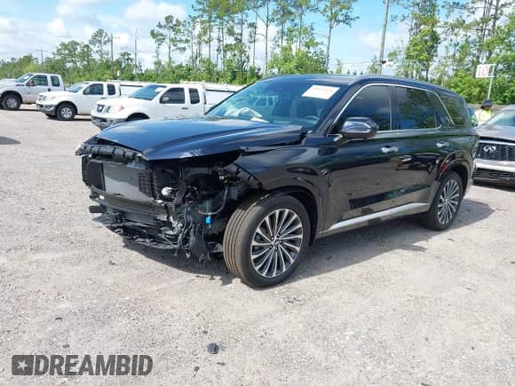 2025 Hyundai Palisade Calligraphy with VIN KM8R74GE7SU849268, listed as a IAAI auction lot 42682110 with 2,010 mi miles and . Bid and sale history available at DreamBid. Image 2.