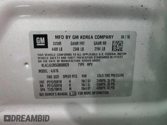 ✅ 2016 Buick Encore Leather • VIN: KL4CJGSB5GB688829 • Lot: 80807375. Wystawiony na Copart z przebiegiem 83 095 mil. Bezpłatny archiwum sprzedaży aukcyjnych z USA i szczegółowy raport historii pojazdu na DreamBid. Zdjęcie 13.