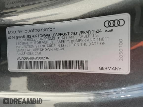 ✅ 2015 Audi RS 5 • VIN: WUAC6AFR9FA900294 • Lot: 47674394. Listed on Copart with 89,264 mi. Free auction sales archive from the USA and detailed vehicle history report at DreamBid. Image 13.