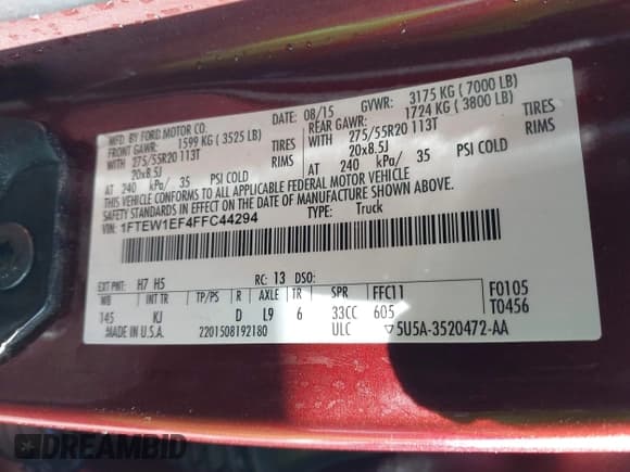 ✅ 2015 Ford F-150 XLT • VIN: 1FTEW1EF4FFC44294 • Lot: 40883356. Wystawiony na IAAI z przebiegiem 158 170 mil. Bezpłatny archiwum sprzedaży aukcyjnych z USA i szczegółowy raport historii pojazdu na DreamBid. Zdjęcie 9.