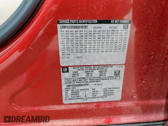 ✅ 2019 Buick Envision Premium • VIN: LRBFX3SX6KD018787 • Лот: 67326735. Опубликован ранее на Copart с пробегом 112 357 миль. Бесплатный доступ к архиву аукционных продаж из США и подробный отчёт об истории автомобиля на DreamBid. Изображение 13.