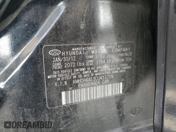 ✅ 2012 Hyundai Elantra Limited • VIN: KMHDH4AE3CU433719 • Лот: 92461035. Опубликован ранее на Copart с пробегом 213 528 миль. Бесплатный доступ к архиву аукционных продаж из США и подробный отчёт об истории автомобиля на DreamBid. Изображение 12.