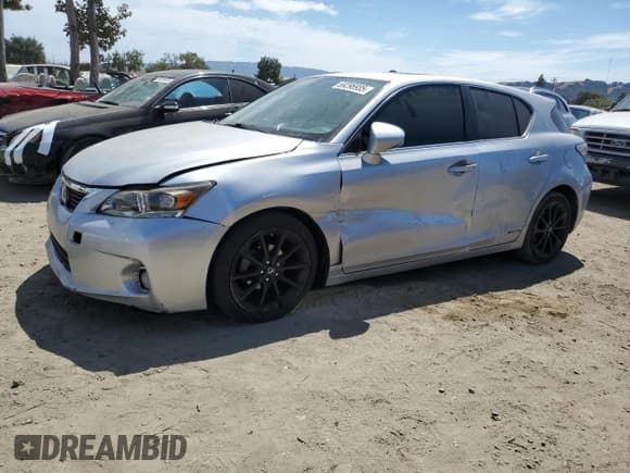 ✅ 2012 Lexus CT 200h • VIN: JTHKD5BH8C2073346 • Lot: 69296935. Listed on Copart with 243,824 mi. Free auction sales archive from the USA and detailed vehicle history report at DreamBid. Image 1.