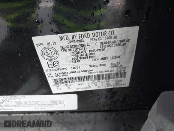 ✅ 2013 Ford Explorer XLT • VIN: 1FM5K7D96DGA90104 • Lot: 41954541. Wystawiony na IAAI z przebiegiem 162 147 mil. Bezpłatny archiwum sprzedaży aukcyjnych z USA i szczegółowy raport historii pojazdu na DreamBid. Zdjęcie 9.