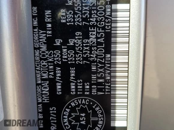 ✅ 2015 Hyundai Santa Fe • VIN: 5XYZUDLA5FG300515 • Лот: 83794975. Опубликован ранее на Copart с пробегом 120 811 миль. Бесплатный доступ к архиву аукционных продаж из США и подробный отчёт об истории автомобиля на DreamBid. Изображение 12.