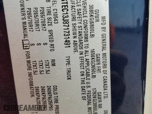 ✅ 2007 GMC Sierra 1500 SLE1 • VIN: 2GTEC13J871731491 • Лот: 60841155. Опубликован ранее на Copart с пробегом 412 024 миль. Бесплатный доступ к архиву аукционных продаж из США и подробный отчёт об истории автомобиля на DreamBid. Изображение 13.