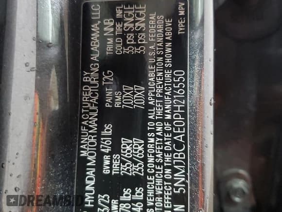 ✅ 2023 Hyundai Tucson SEL • VIN: 5NMJBCAE0PH216550 • Lot: 62700534. Wystawiony na Copart z przebiegiem 24 195 mil. Bezpłatny archiwum sprzedaży aukcyjnych z USA i szczegółowy raport historii pojazdu na DreamBid. Zdjęcie 14.