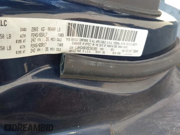 ✅ 2009 Jeep Commander Sport • VIN: 1J8HG48K09C501891 • Lot: 42668886. Listed on IAAI with 163,102 mi. Free auction sales archive from the USA and detailed vehicle history report at DreamBid. Image 9.