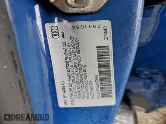 ✅ 2024 Audi RS e-tron GT • VIN: WAUBHBFW3R7900076 • Лот: 94682775. Опубликован ранее на Copart с пробегом 6 944 миль. Бесплатный доступ к архиву аукционных продаж из США и подробный отчёт об истории автомобиля на DreamBid. Изображение 12.