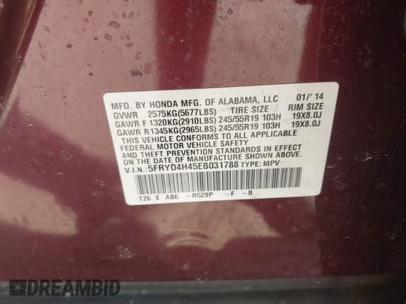 ✅ 2014 Acura MDX Technology • VIN: 5FRYD4H45EB031788 • Lot: 43729226. Listed on IAAI with 137,169 mi. Free auction sales archive from the USA and detailed vehicle history report at DreamBid. Image 9.