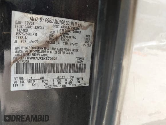 ✅ 2003 Ford F-150 XLT • VIN: 1FTRW07L93KB70825 • Lot: 42672351. Wystawiony na IAAI z przebiegiem Nie podano. Bezpłatny archiwum sprzedaży aukcyjnych z USA i szczegółowy raport historii pojazdu na DreamBid. Zdjęcie 9.