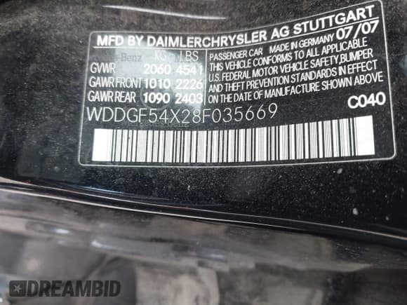 ✅ 2008 Mercedes-Benz C 300 Sport • VIN: WDDGF54X28F035669 • Lot: 43192786. Wystawiony na IAAI z przebiegiem 187 672 mil. Bezpłatny archiwum sprzedaży aukcyjnych z USA i szczegółowy raport historii pojazdu na DreamBid. Zdjęcie 9.