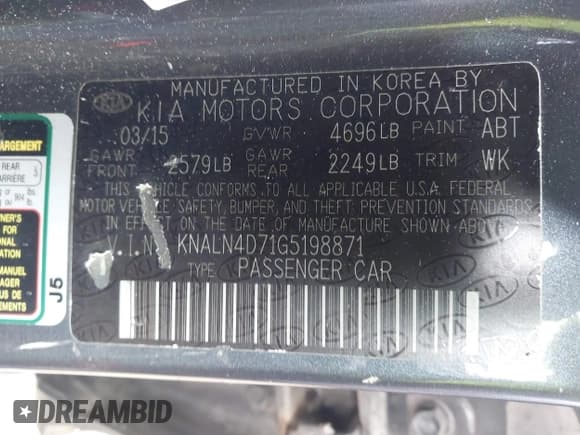 ✅ 2016 Kia Cadenza Premium • VIN: KNALN4D71G5198871 • Lot: 43510328. Listed on IAAI with 138,204 mi. Free auction sales archive from the USA and detailed vehicle history report at DreamBid. Image 9.