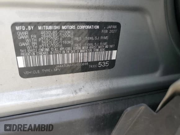 ✅ 2022 Mitsubishi Eclipse Cross ES • VIN: JA4ATUAA4NZ003698 • Lot: 50914255. Wystawiony na Copart z przebiegiem 87 098 mil. Bezpłatny archiwum sprzedaży aukcyjnych z USA i szczegółowy raport historii pojazdu na DreamBid. Zdjęcie 13.