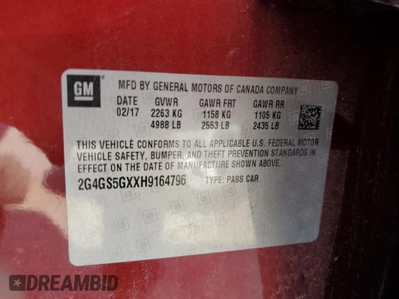 ✅ 2017 Buick Regal Premium II • VIN: 2G4GS5GXXH9164796 • Lot: 86142155. Wystawiony na Copart z przebiegiem 118 117 mil. Bezpłatny archiwum sprzedaży aukcyjnych z USA i szczegółowy raport historii pojazdu na DreamBid. Zdjęcie 12.