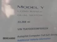 ✅ 2022 Tesla Model Y Long Range • VIN: 7SAYGDEE0NF506224 • Lot: 43551820. Listed on IAAI with 33,368 mi. Free auction sales archive from the USA and detailed vehicle history report at DreamBid. Image 16.