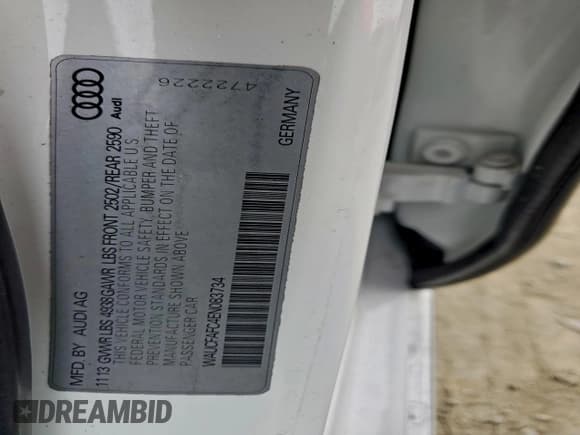 ✅ 2014 Audi A6 Premium • VIN: WAUCFAFC4EN083734 • Lot: 96167545. Wystawiony na Copart z przebiegiem 131 542 mil. Bezpłatny archiwum sprzedaży aukcyjnych z USA i szczegółowy raport historii pojazdu na DreamBid. Zdjęcie 12.