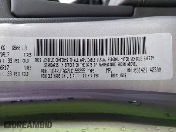 2020 Jeep Grand Cherokee Laredo E z VIN 1C4RJFAG7LC159295, wystawiony jako IAAI lot #43516949 z przebiegiem 80 838 mil mil oraz . Historia ofert i sprzedaży dostępna na DreamBid. Obrazek 9.