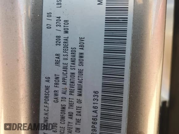 ✅ 2006 Porsche Cayenne S • VIN: WP1AB29P66LA61336 • Lot: 90757955. Listed on Copart with 161,818 mi. Free auction sales archive from the USA and detailed vehicle history report at DreamBid. Image 12.