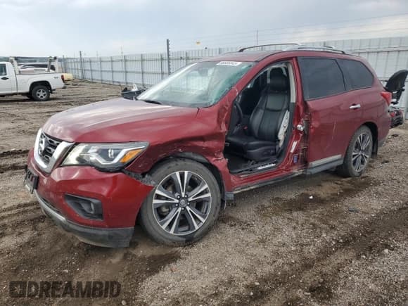 ✅ 2020 Nissan Pathfinder Platinum • VIN: 5N1DR2DM5LC621412 • Lot: 86685845. Listed on Copart with 50,753 mi. Free auction sales archive from the USA and detailed vehicle history report at DreamBid. Image 1.