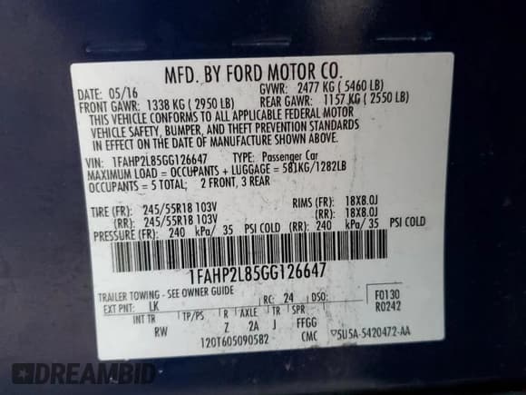 ✅ 2016 Ford Police Interceptor • VIN: 1FAHP2L85GG126647 • Lot: 73386964. Listed on Copart with Not provided. Free auction sales archive from the USA and detailed vehicle history report at DreamBid. Image 13.