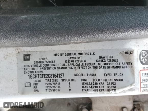 ✅ 2012 Chevrolet Colorado 1LT • VIN: 1GCHTCFE2C8164127 • Лот: 72463914. Опубликован ранее на Copart с пробегом 205 489 миль. Бесплатный доступ к архиву аукционных продаж из США и подробный отчёт об истории автомобиля на DreamBid. Изображение 12.