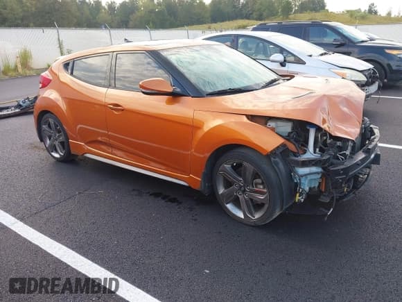 ✅ 2014 Hyundai Veloster Turbo • VIN: KMHTC6AE9EU208312 • Lot: 43273422. Listed on IAAI with 102,780 mi. Free auction sales archive from the USA and detailed vehicle history report at DreamBid. Image 1.