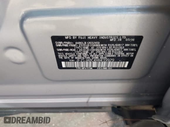 ✅ 2017 Subaru Forester • VIN: JF2SJABC4HH439929 • Lot: 43640509. Wystawiony na IAAI z przebiegiem 114 781 mil. Bezpłatny archiwum sprzedaży aukcyjnych z USA i szczegółowy raport historii pojazdu na DreamBid. Zdjęcie 9.