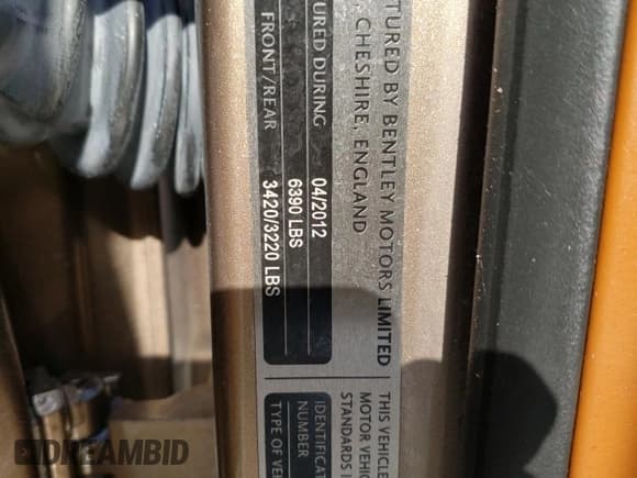 ✅ 2013 Bentley Continental GT • VIN: SCBGR3ZA0DC078755 • Lot: 51080333. Listed on Copart with 28,361 mi. Free auction sales archive from the USA and detailed vehicle history report at DreamBid. Image 12.