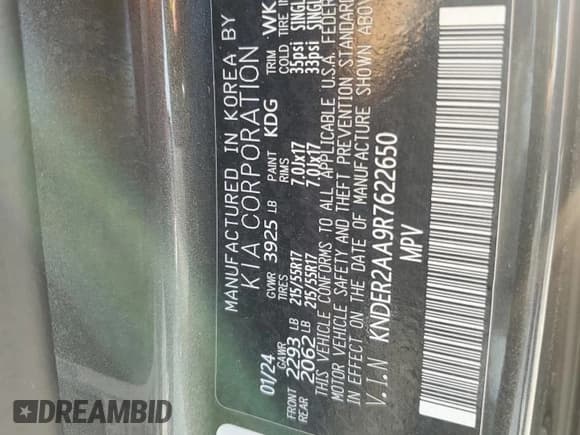 ✅ 2024 Kia Seltos EX • VIN: KNDER2AA9R7622650 • Лот: 89500015. Опубликован ранее на Copart с пробегом 25 263 миль. Бесплатный доступ к архиву аукционных продаж из США и подробный отчёт об истории автомобиля на DreamBid. Изображение 12.