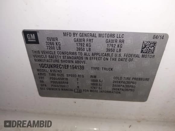 ✅ 2014 Chevrolet Silverado 1500 LT • VIN: 1GCUKREC1EF194139 • Lot: 43278109. Wystawiony na IAAI z przebiegiem 140 786 mil. Bezpłatny archiwum sprzedaży aukcyjnych z USA i szczegółowy raport historii pojazdu na DreamBid. Zdjęcie 9.
