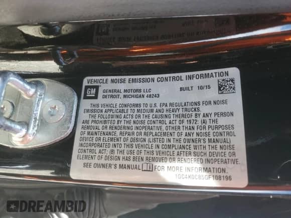 2016 Chevrolet Silverado 3500HD LTZ с VIN 1GC4K0C85GF108196, выставлен на аукционе Copart как лот 68752145 с пробегом Не указан миль и Чистый • Clean title. История ставок и продаж доступна на DreamBid. Изображение 12.