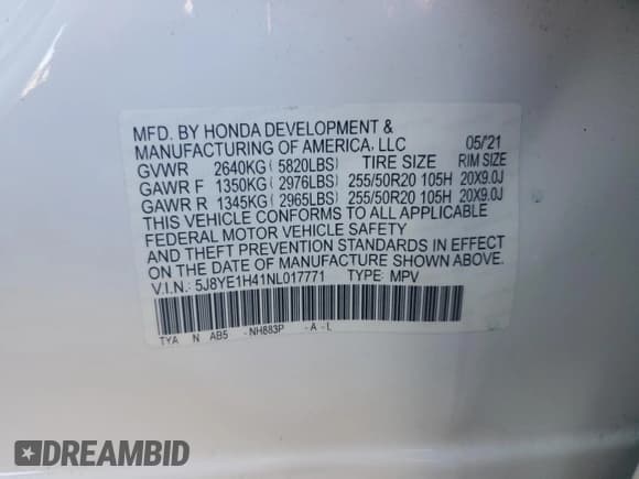 ✅ 2022 Acura MDX Technology • VIN: 5J8YE1H41NL017771 • Лот: 84808015. Опубликован ранее на Copart с пробегом 34 714 миль. Бесплатный доступ к архиву аукционных продаж из США и подробный отчёт об истории автомобиля на DreamBid. Изображение 14.