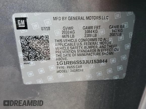 ✅ 2018 Chevrolet Volt Premier • VIN: 1G1RB6S53JU153844 • Lot: 60568884. Wystawiony na Copart z przebiegiem 43 705 mil. Bezpłatny archiwum sprzedaży aukcyjnych z USA i szczegółowy raport historii pojazdu na DreamBid. Zdjęcie 14.