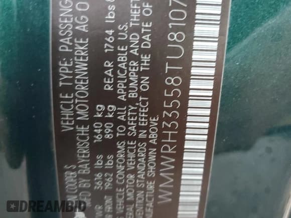 ✅ 2008 MINI Convertible S • VIN: WMWRH33558TU81072 • Лот: 74367784. Опубликован ранее на Copart с пробегом Не указан. Бесплатный доступ к архиву аукционных продаж из США и подробный отчёт об истории автомобиля на DreamBid. Изображение 12.