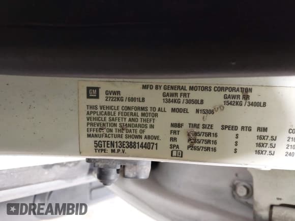 ✅ 2008 Hummer H3 SUV • VIN: 5GTEN13E388144071 • Lot: 43530657. Wystawiony na IAAI z przebiegiem 195 965 mil. Bezpłatny archiwum sprzedaży aukcyjnych z USA i szczegółowy raport historii pojazdu na DreamBid. Zdjęcie 9.