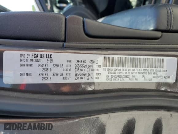 2020 Jeep Grand Cherokee Altitude z VIN 1C4RJFAG5LC108331, wystawiony jako Copart lot #54983305 z przebiegiem Nie podano mil oraz Czysty tytuł • Clean title. Historia ofert i sprzedaży dostępna na DreamBid. Obrazek 13.