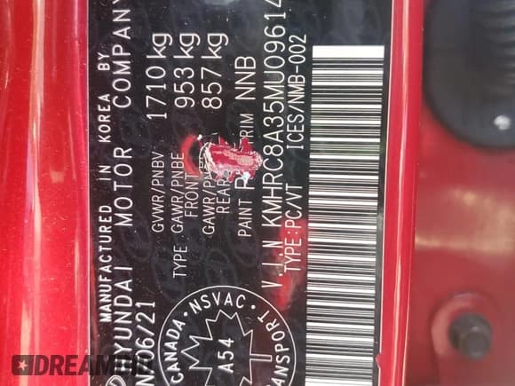 ✅ 2021 Hyundai Venue SEL • VIN: KMHRC8A35MU096143 • Lot: 61382785. Listed on Copart with 113,525 mi. Free auction sales archive from the USA and detailed vehicle history report at DreamBid. Image 14.